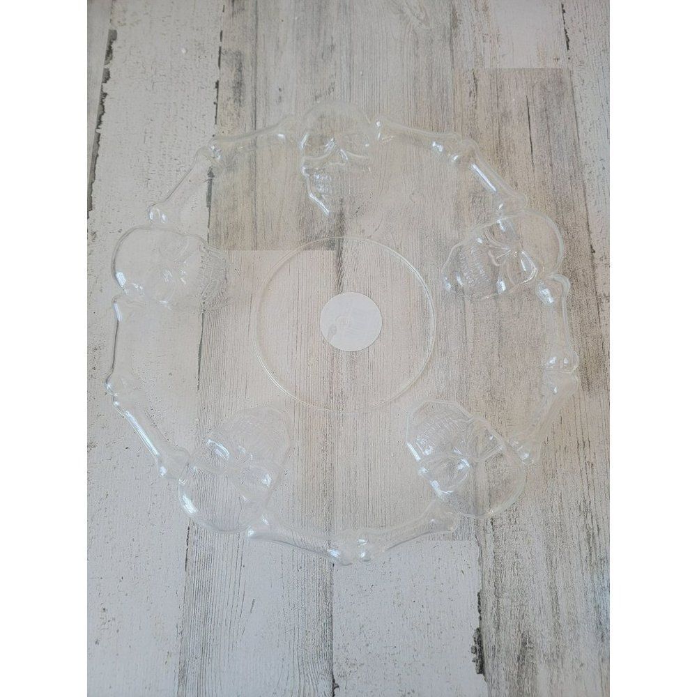 Skull‎ clear serving tray Menards 2009 Halloween home decor
